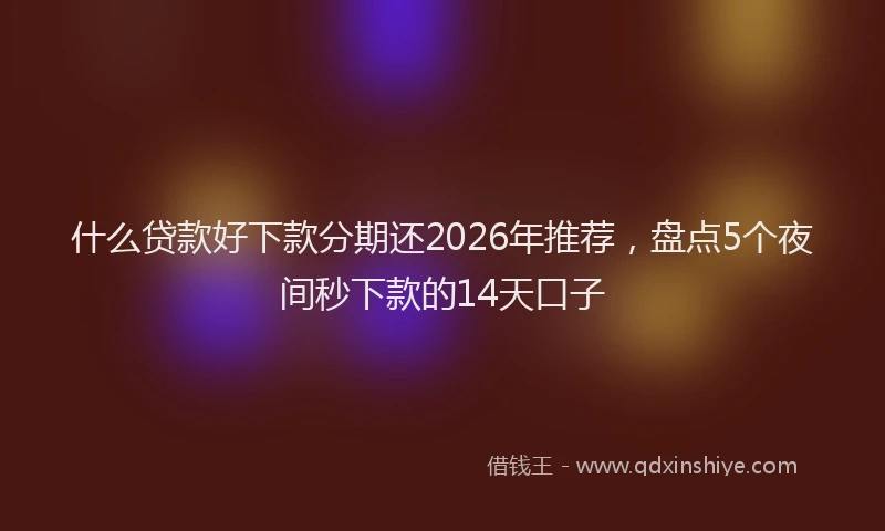 什么贷款好下款分期还2026年推荐,盘点5个夜间秒下款的14天口子
