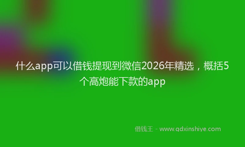 什么app可以借钱提现到微信2026年精选，概括5个高炮能下款的app