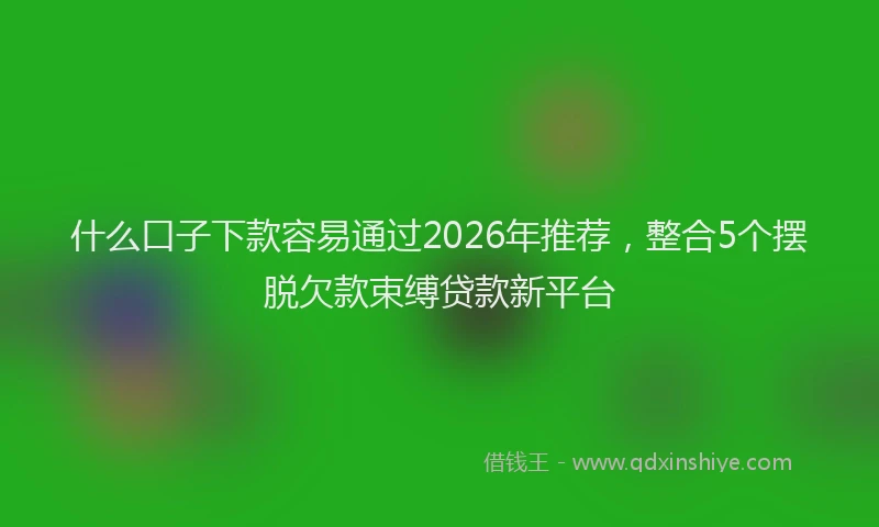 什么口子下款容易通过2026年推荐，整合5个摆脱欠款束缚贷款新平台