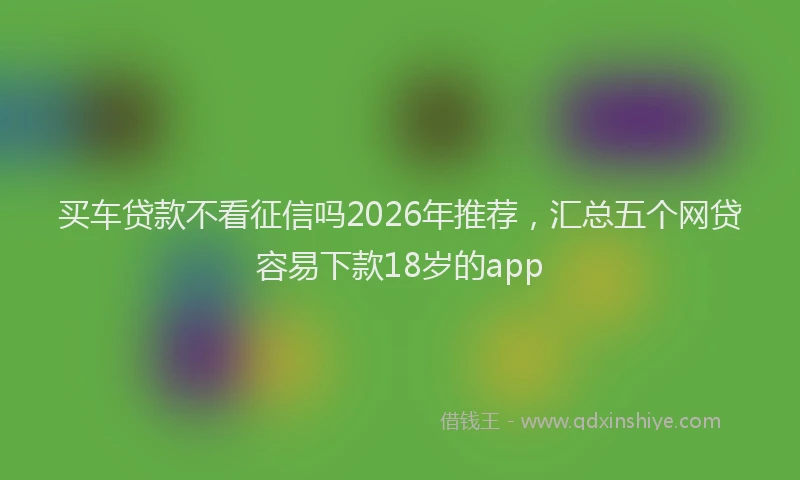 买车贷款不看征信吗2026年推荐，汇总五个网贷容易下款18岁的app