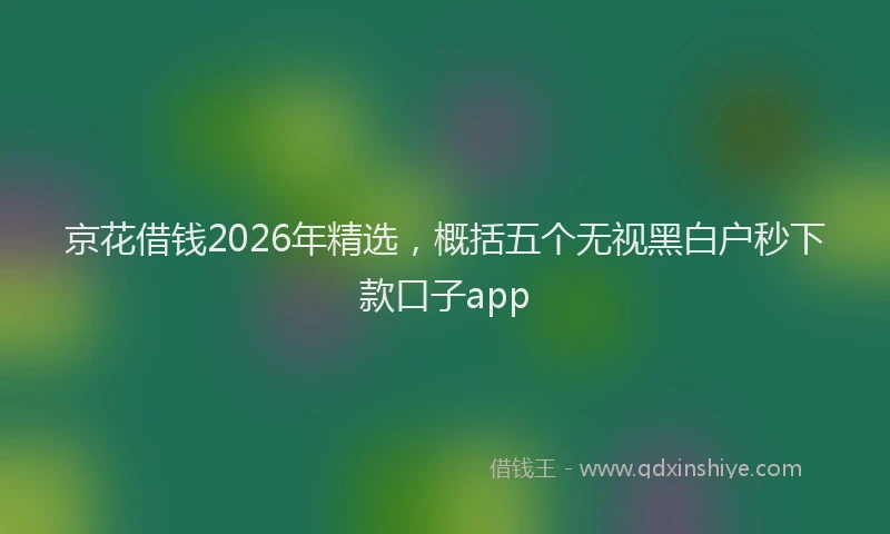 京花借钱2026年精选,概括五个无视黑白户秒下款口子app
