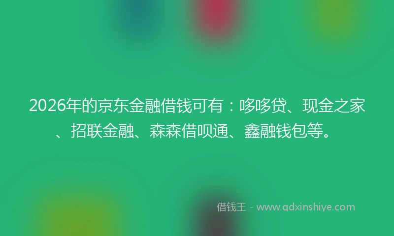 2026年的京东金融借钱可有：哆哆贷、现金之家、招联金融、森森借呗通、鑫融钱包等。