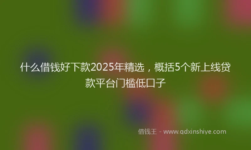 什么借钱好下款2025年精选，概括5个新上线贷款平台门槛低口子