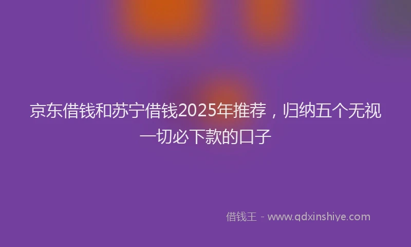 京东借钱和苏宁借钱2025年推荐，归纳五个无视一切必下款的口子