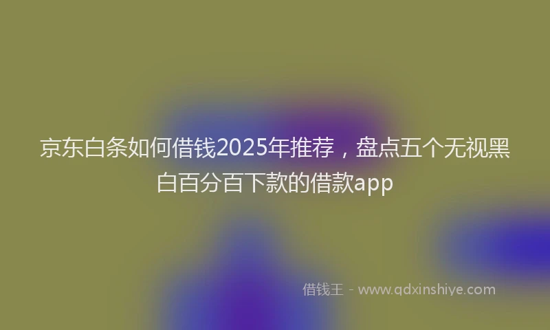 京东白条如何借钱2025年推荐，盘点五个无视黑白百分百下款的借款app