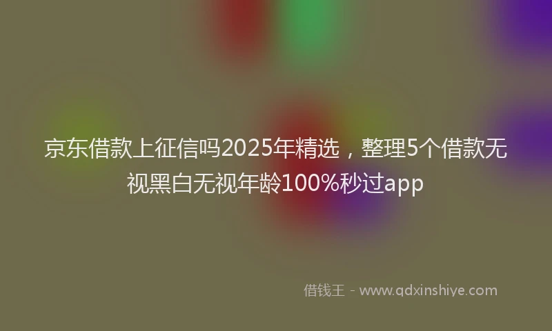 京东借款上征信吗2025年精选，整理5个借款无视黑白无视年龄100%秒过app