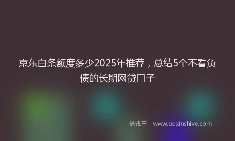 京东白条额度多少2025年推荐，总结5个不看负债的长期网贷口子
