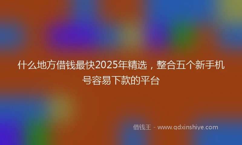 什么地方借钱最快2025年精选，整合五个新手机号容易下款的平台
