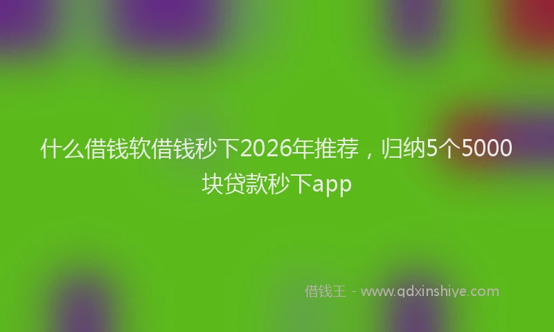 什么借钱软借钱秒下2026年推荐，归纳5个5000块贷款秒下app