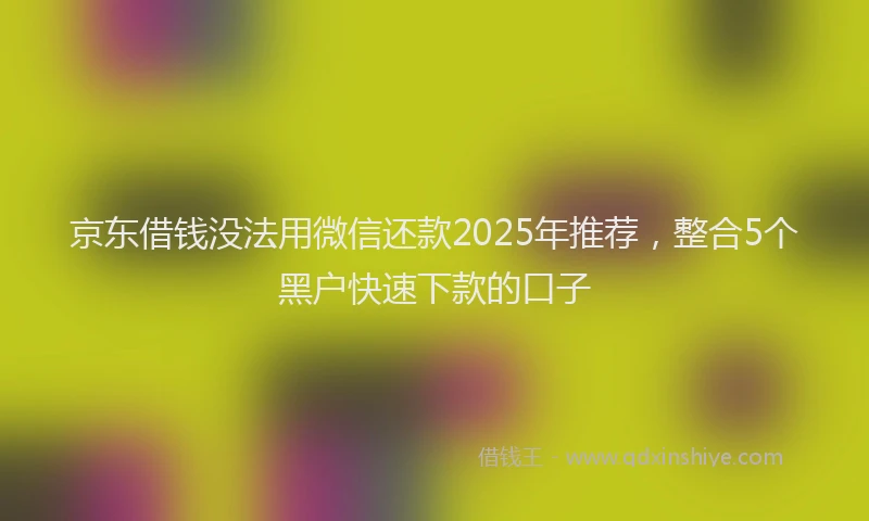 京东借钱没法用微信还款2025年推荐，整合5个黑户快速下款的口子