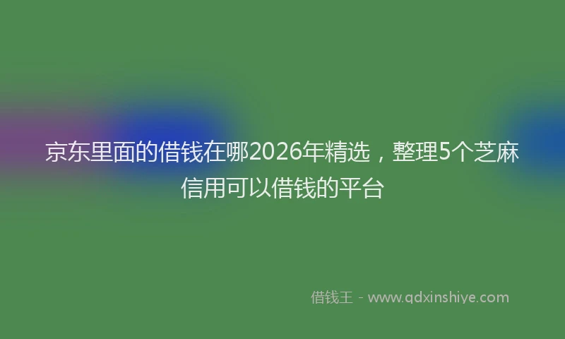 京东里面的借钱在哪2026年精选,整理5个芝麻信用可以借钱的平台