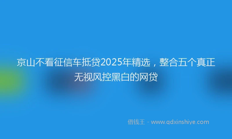 京山不看征信车抵贷2025年精选，整合五个真正无视风控黑白的网贷