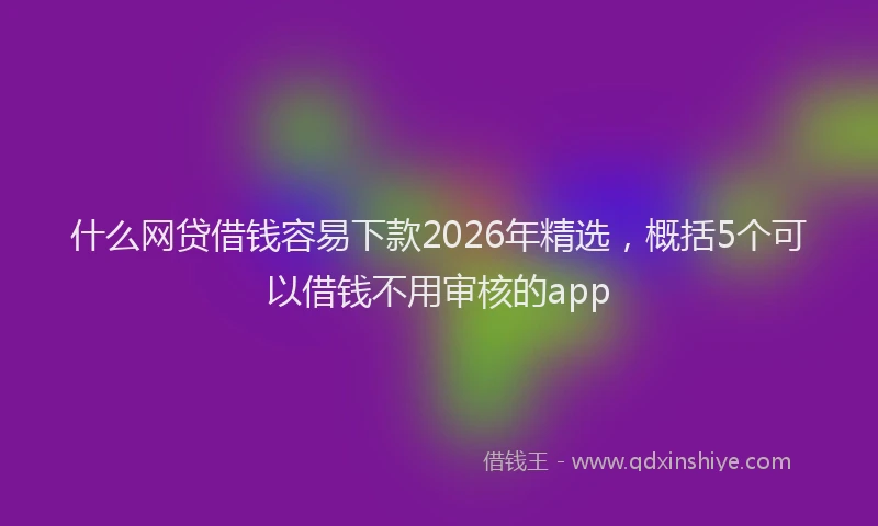 什么网贷借钱容易下款2026年精选，概括5个可以借钱不用审核的app