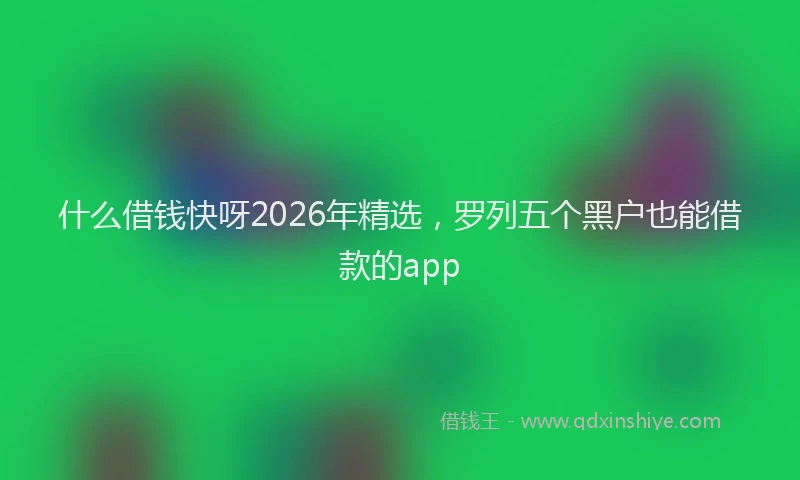 什么借钱快呀2026年精选，罗列五个黑户也能借款的app