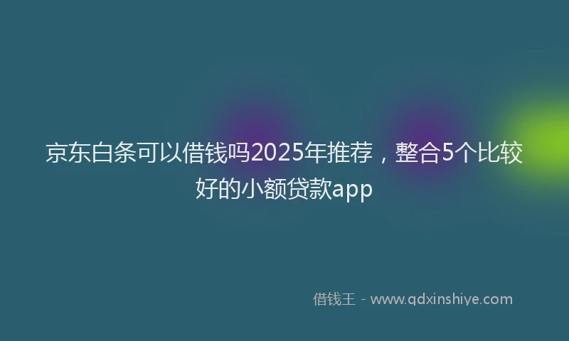 京东白条可以借钱吗2025年推荐，整合5个比较好的小额贷款app
