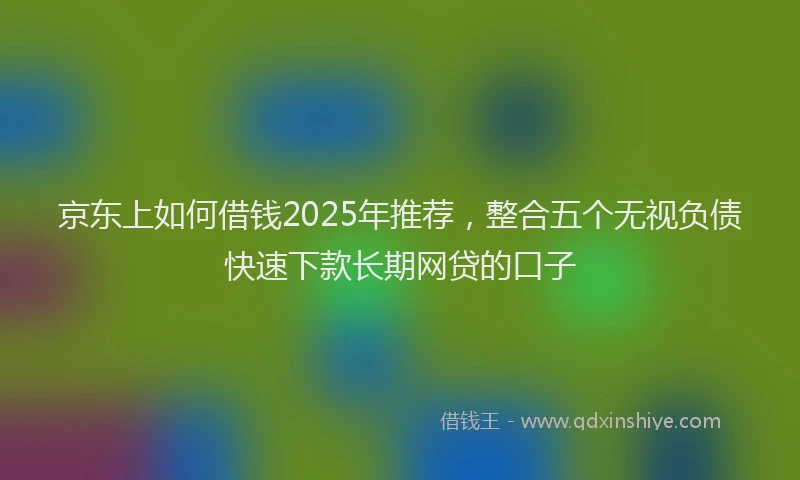京东上如何借钱2025年推荐，整合五个无视负债快速下款长期网贷的口子
