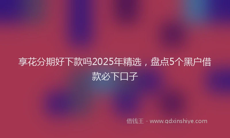 享花分期好下款吗2025年精选，盘点5个黑户借款必下口子