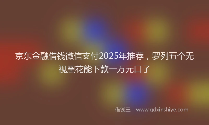 京东金融借钱微信支付2025年推荐，罗列五个无视黑花能下款一万元口子