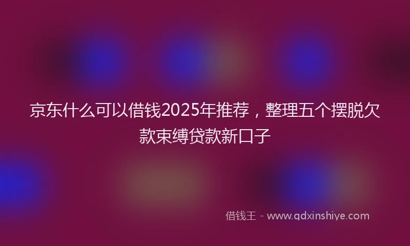 京东什么可以借钱2025年推荐，整理五个摆脱欠款束缚贷款新口子