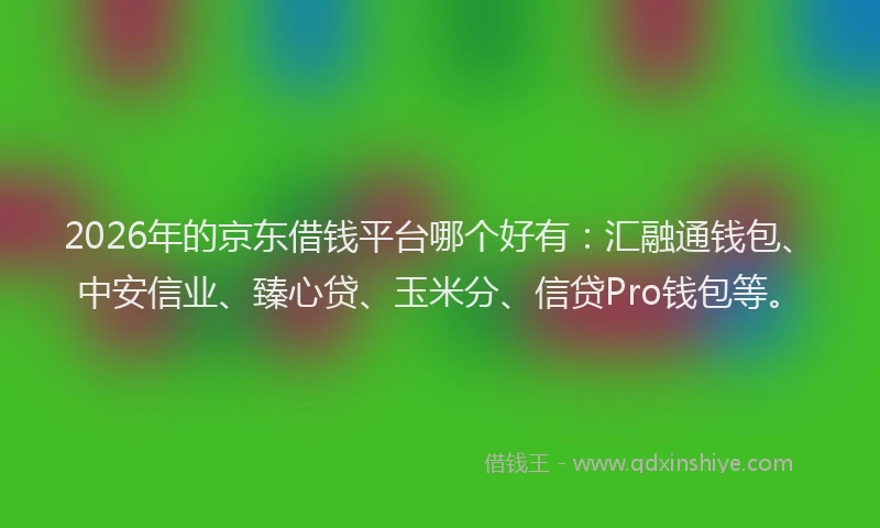 2026年的京东借钱平台哪个好有:汇融通钱包、中安信业、臻心贷、玉米分、信贷Pro钱包等。