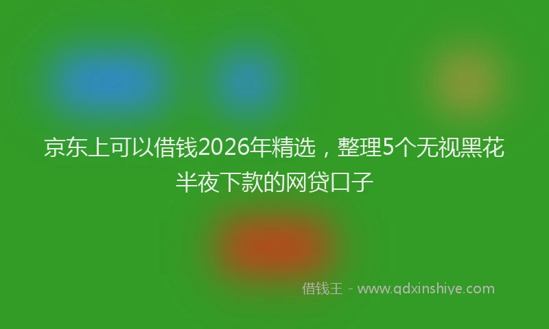 京东上可以借钱2026年精选，整理5个无视黑花半夜下款的网贷口子