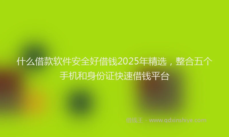 什么借款软件安全好借钱2025年精选,整合五个手机和身份证快速借钱平台