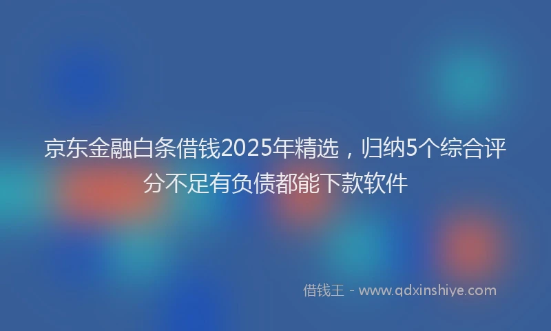 京东金融白条借钱2025年精选，归纳5个综合评分不足有负债都能下款软件