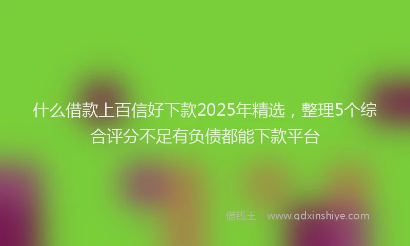 什么借款上百信好下款2025年精选，整理5个综合评分不足有负债都能下款平台