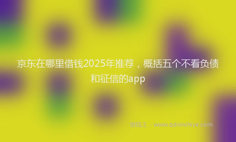 京东在哪里借钱2025年推荐，概括五个不看负债和征信的app