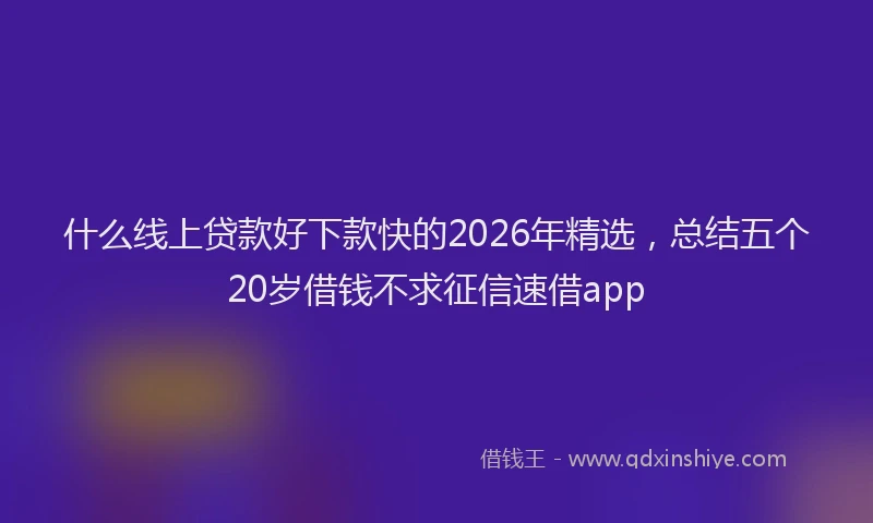 什么线上贷款好下款快的2026年精选，总结五个20岁借钱不求征信速借app