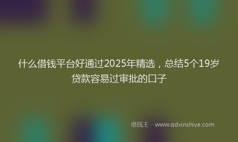 什么借钱平台好通过2025年精选，总结5个19岁贷款容易过审批的口子