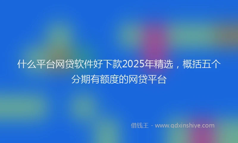 什么平台网贷软件好下款2025年精选，概括五个分期有额度的网贷平台