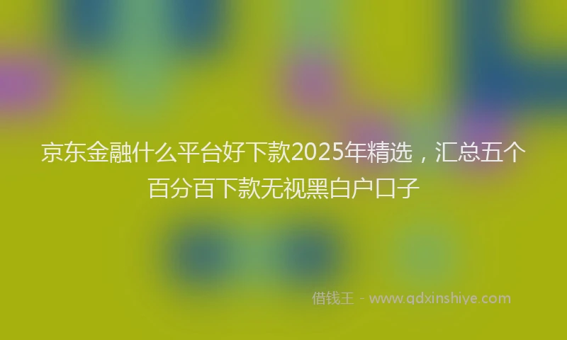 京东金融什么平台好下款2025年精选，汇总五个百分百下款无视黑白户口子