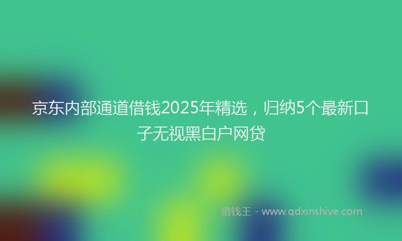 京东内部通道借钱2025年精选，归纳5个最新口子无视黑白户网贷