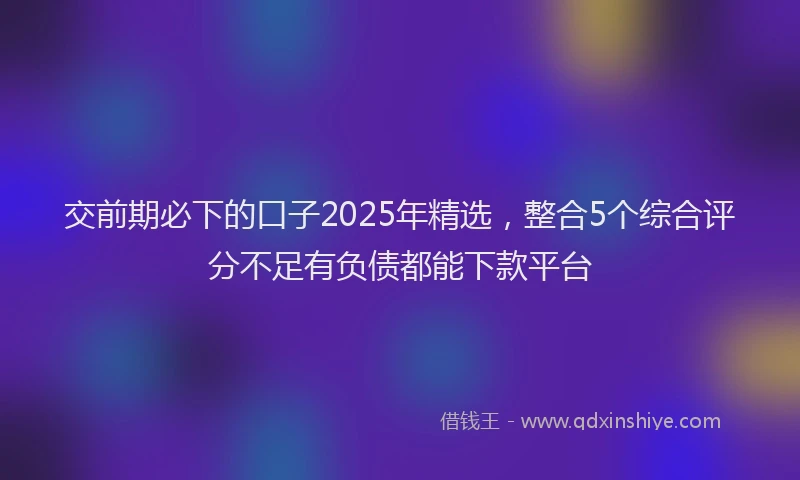 交前期必下的口子2025年精选，整合5个综合评分不足有负债都能下款平台
