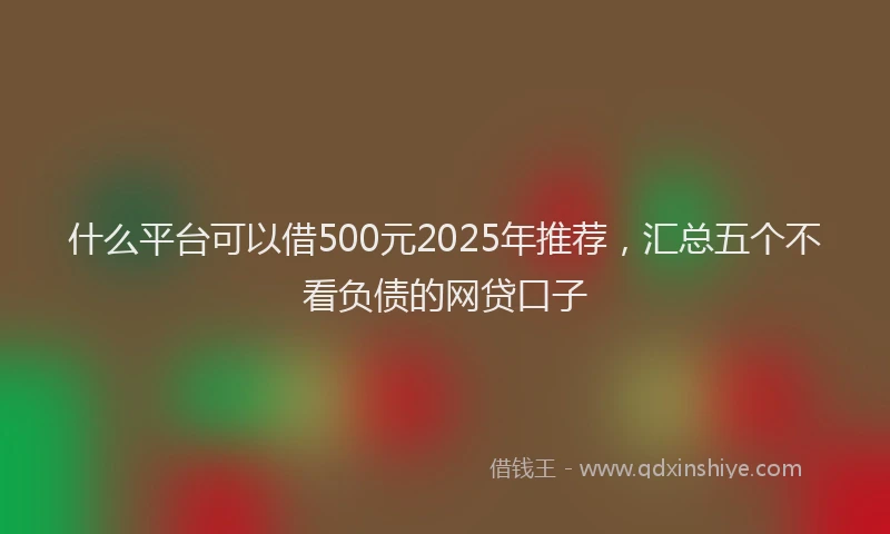 什么平台可以借500元2025年推荐，汇总五个不看负债的网贷口子