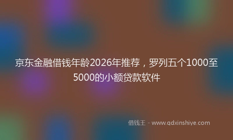 京东金融借钱年龄2026年推荐，罗列五个1000至5000的小额贷款软件