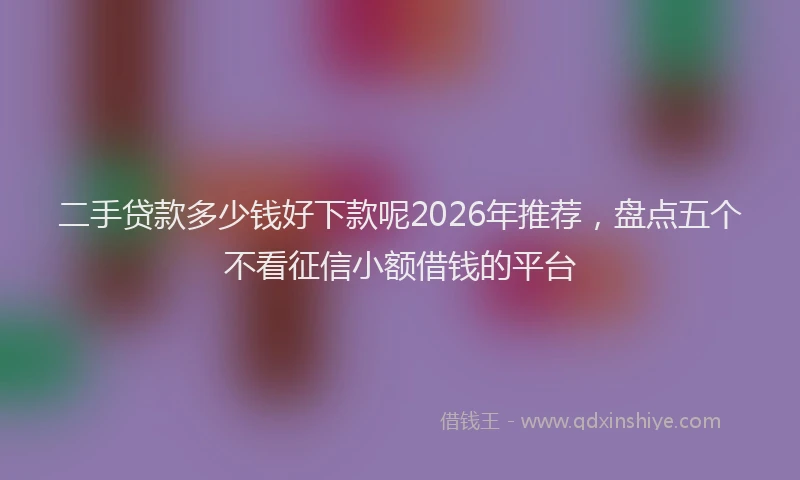 二手贷款多少钱好下款呢2026年推荐，盘点五个不看征信小额借钱的平台