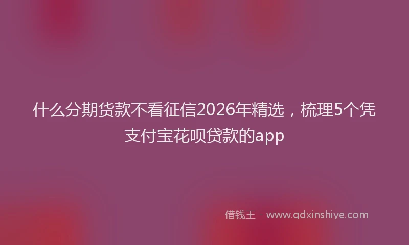什么分期货款不看征信2026年精选，梳理5个凭支付宝花呗贷款的app