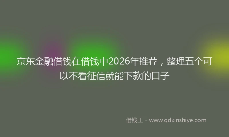 京东金融借钱在借钱中2026年推荐，整理五个可以不看征信就能下款的口子