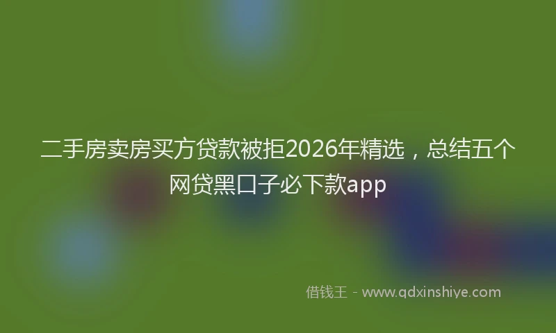 二手房卖房买方贷款被拒2026年精选，总结五个网贷黑口子必下款app