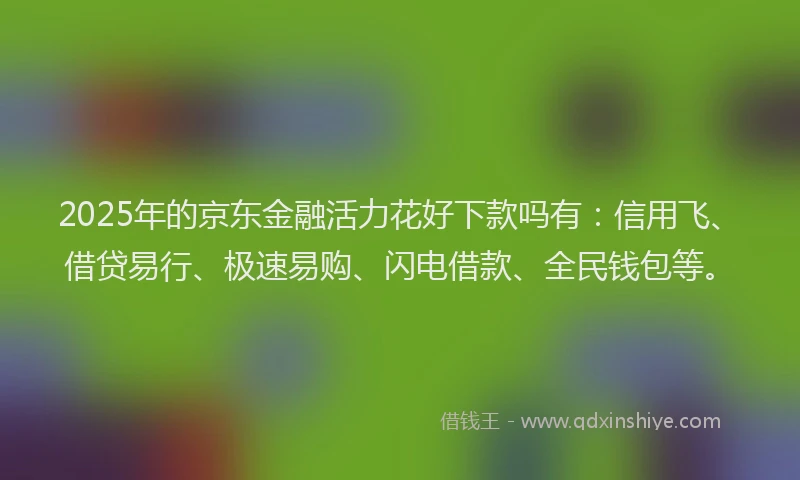 2025年的京东金融活力花好下款吗有：信用飞、借贷易行、极速易购、闪电借款、全民钱包等。