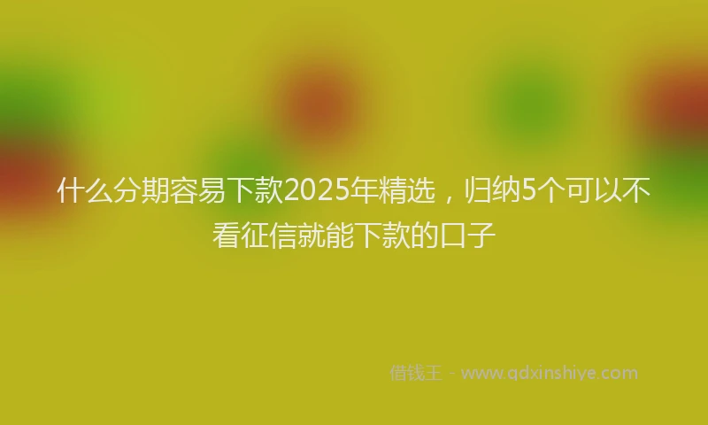 什么分期容易下款2025年精选，归纳5个可以不看征信就能下款的口子