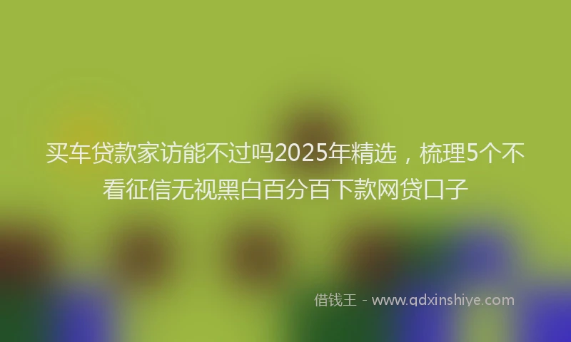 买车贷款家访能不过吗2025年精选，梳理5个不看征信无视黑白百分百下款网贷口子