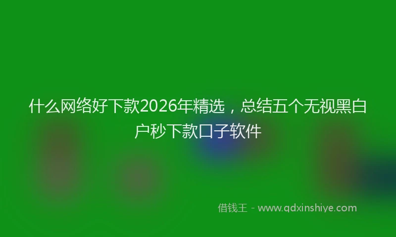 什么网络好下款2026年精选，总结五个无视黑白户秒下款口子软件