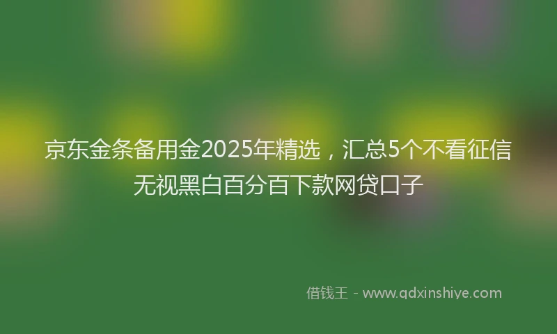 京东金条备用金2025年精选，汇总5个不看征信无视黑白百分百下款网贷口子