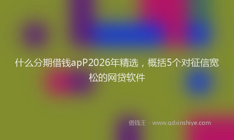 什么分期借钱apP2026年精选，概括5个对征信宽松的网贷软件