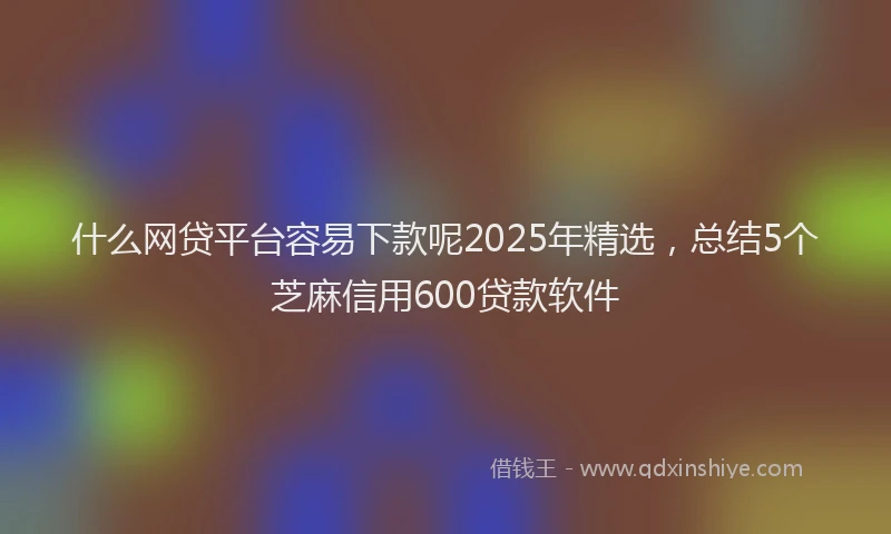 什么网贷平台容易下款呢2025年精选，总结5个芝麻信用600贷款软件