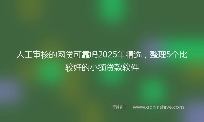 人工审核的网贷可靠吗2025年精选，整理5个比较好的小额贷款软件