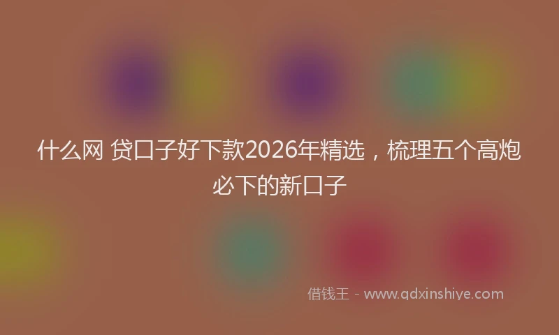 什么网 贷口子好下款2026年精选，梳理五个高炮必下的新口子